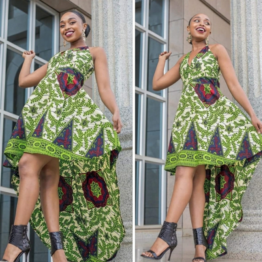 Ankara high low sleeveless dress
